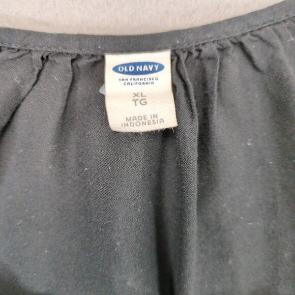 Old Navy Women's XL Black Flowy Boho Tunic Blouse Long Sleeve Top Whimsigoth - Picture 2 of 6